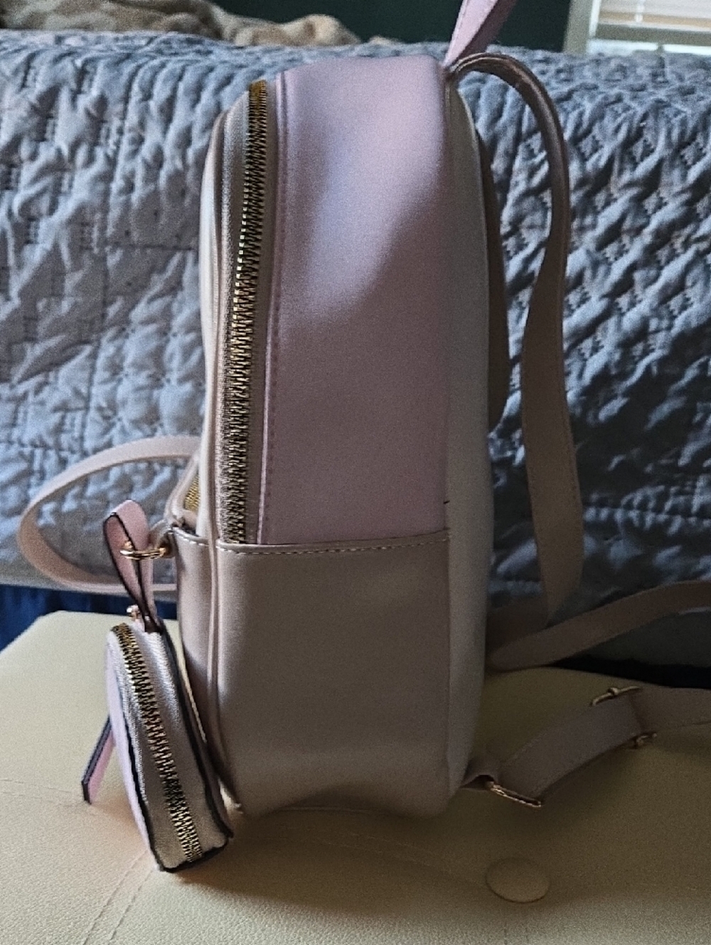 Pink Mini Backpack with Coin Pouch - Picture 4 of 12